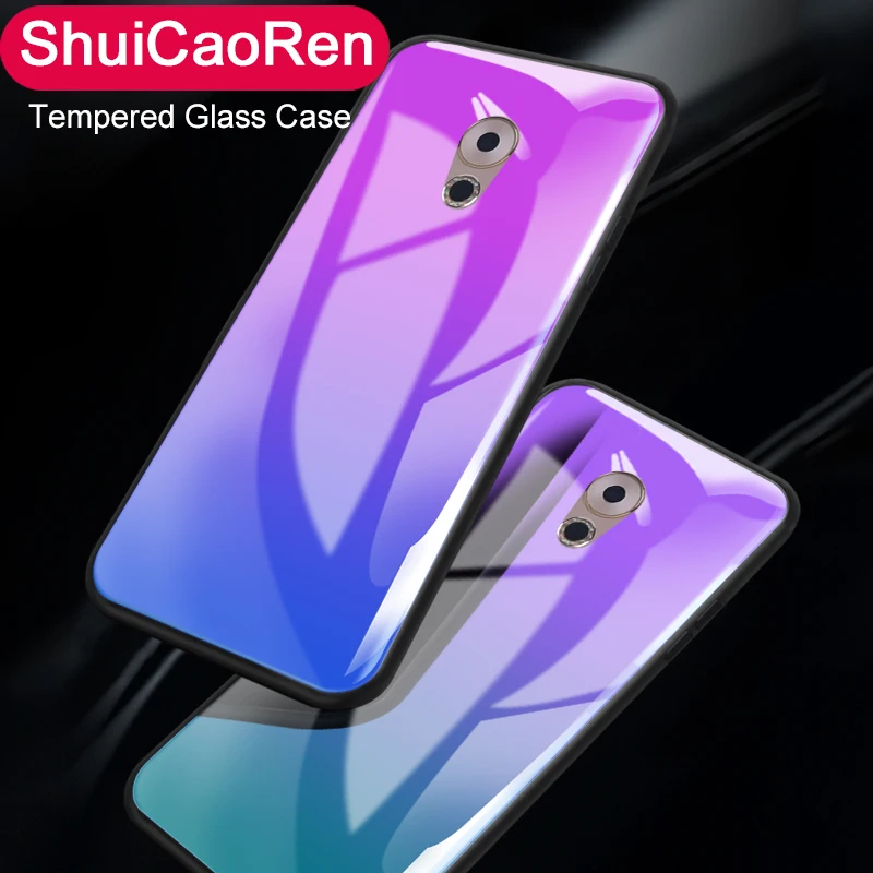

Luxury Aurora Gradient Color Tempered Glass Case For Meizu M6s mblu S6 Multi-color Cover Cases For Meizu 15 16 Plus