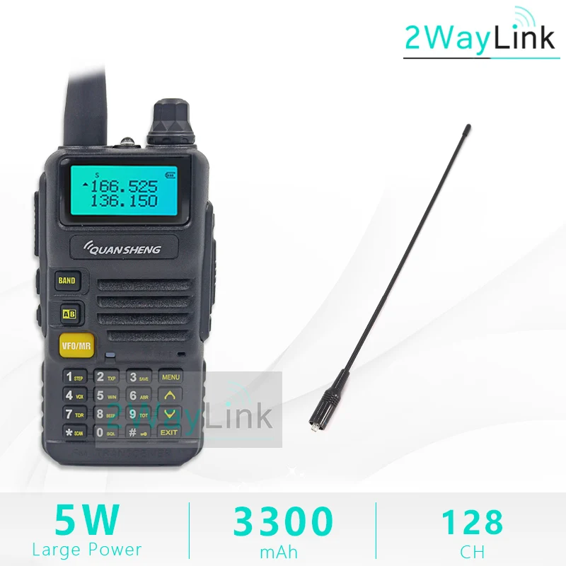 QuanSheng UV-R50 TG-UV2 Walkie Talkie UV-R50-2 UHF VHF 5 Вт двухстороннее радио 3300 мАч портативное Quansheng UV-R50(-1) Ham Radio TG-UV50R - Цвет: Add 771 Antenna 38CM