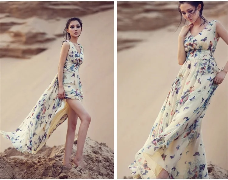 MSSNNG Sexy Women Summer Dress Maxi Long Chiffon Beach Dresses Loose Casual Butterfly Printed Dress Slim Brand Vestidos PlusSize XXXL (10)