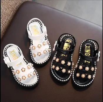 

Girls Roman sandals 2019 new summer wild little girl children princess shoes middle child baby beach shoes