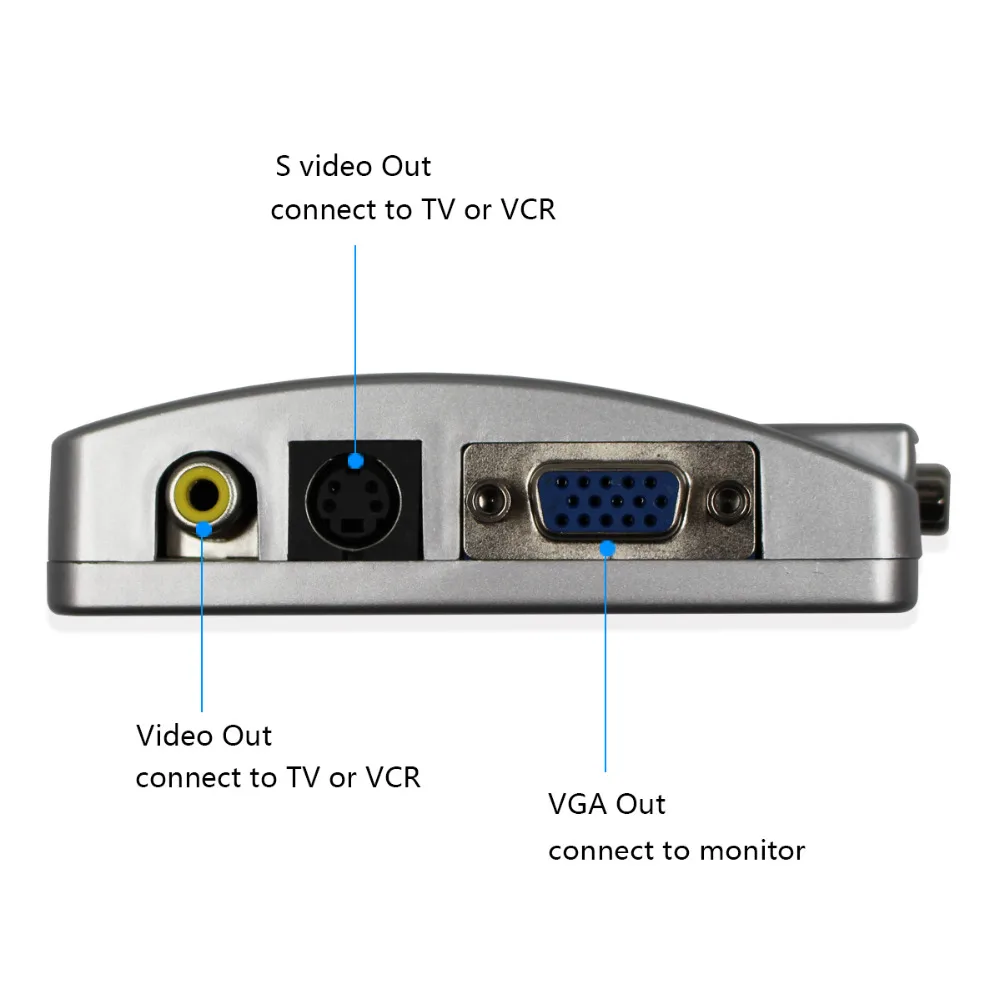 Высококачественный Универсальный адаптер для ПК в ТВ VGA AV RCA сигнала конвертер