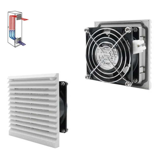 116.5*116.5*55 mm 230v 220v 116mm ventilation with air filter and ac 92mm 9cm  axial fan RAL7035 FK6621.230 1