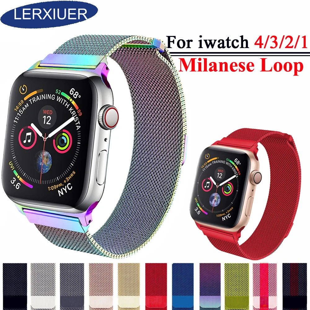 

Milanese Loop band For Apple Watch 4 3 42mm 44mm Iwatch band 38mm 40mm Pulseira link Bracelet metal Strap wrist Mesh Watchband