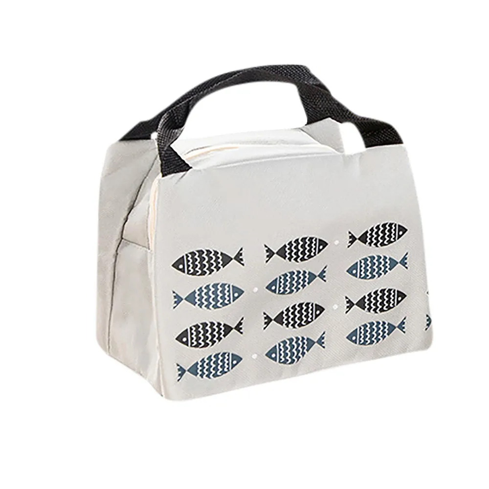 Переносная изолированная сумка-холодильник Bento с мультяшными рыбками для ланча, сумка для пикника, сумка для хранения, школьная сумка-Ланчбокс d90626