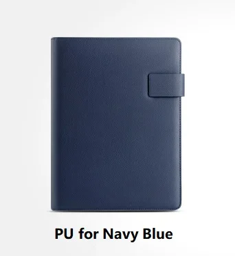 Harphia A4 менеджер Конференц-документов Органайзер льняная полиуретановая папка для файлов Магнитный кнопочный переключатель с эластичным поясом и подставкой для телефона - Цвет: A4 Navy Blue
