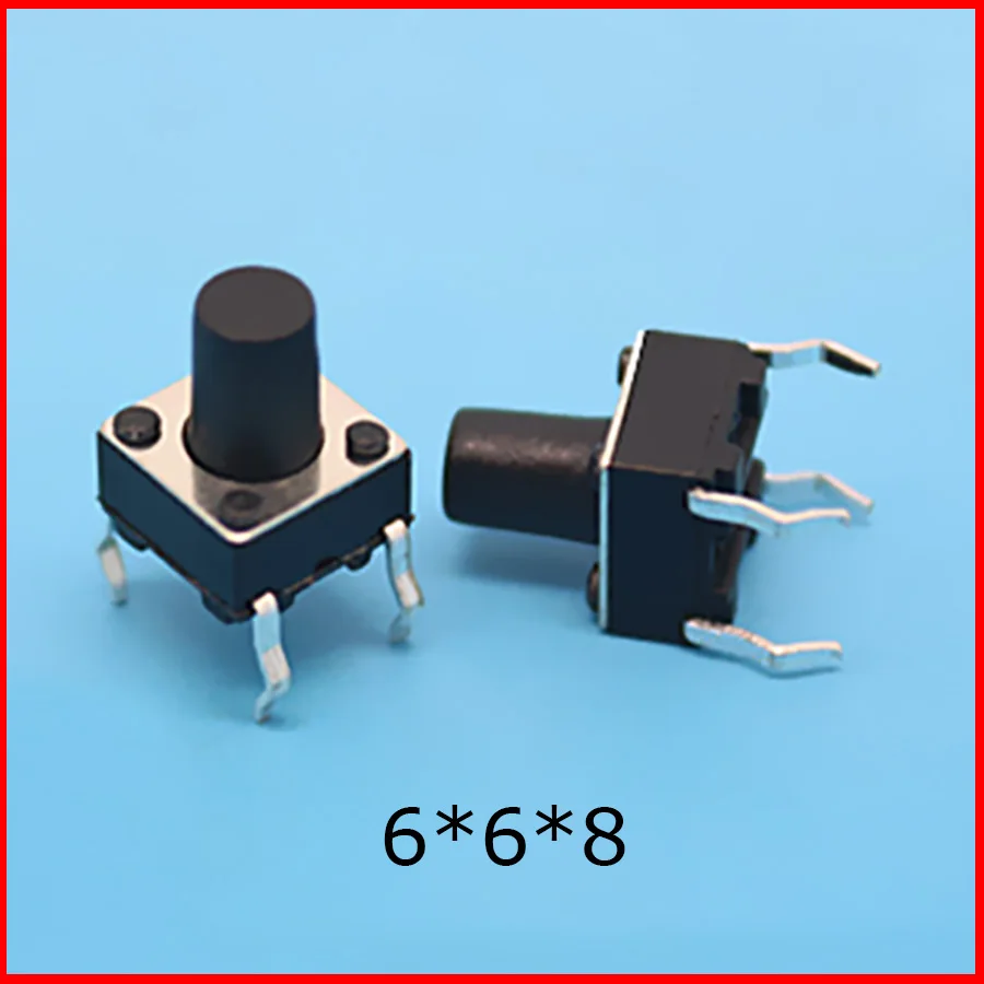 

Free shipping 100pcs 6*6*8mm Round Tactile Push Button Switch/Micro switch,6X6X8MM DIP button switch black