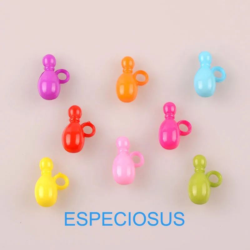 

DIY Cute Jewelry Making Accessory Cartoon Bowling Acrylic Beads Mix Color Handcraft Bracelet Department Charms Plastic Pendant