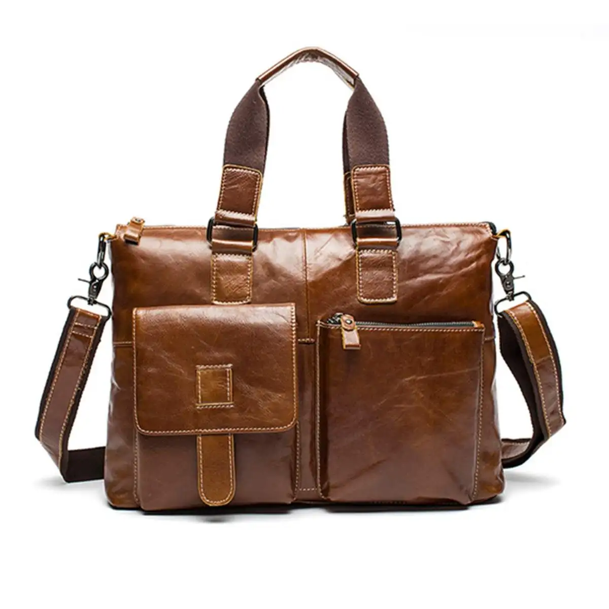 

New Men's Shoulder Bags Genuine Leather Laptop Bag Messenger Bag Men Leather Shoulder Bags Casual Handbags Totes