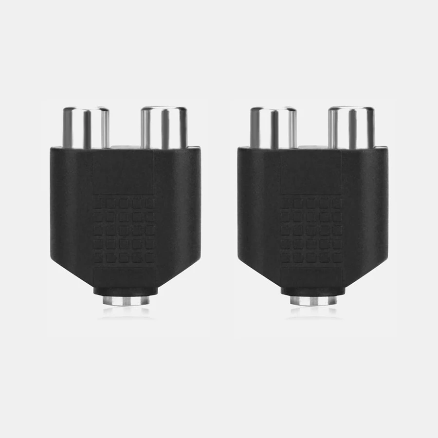 

2 Pack 3.5mm Jack Extender 3.5mm Jack to 2 RCA Audio Jack Adapter Connector Converter for Speaker Amplifier