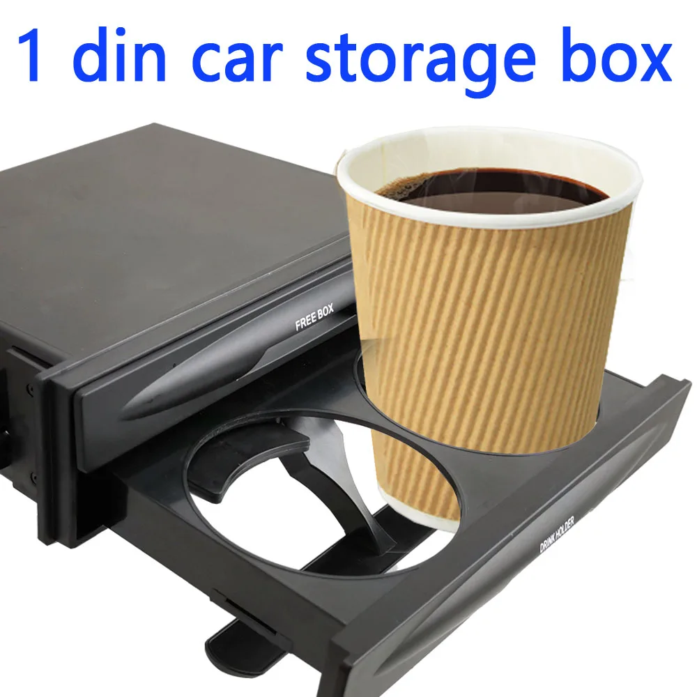 

1 din car storage box Universal 2 Layers Car Auto Drink Cup Plastic Storage Box Radio Pocket Box And Drink Cup Holder