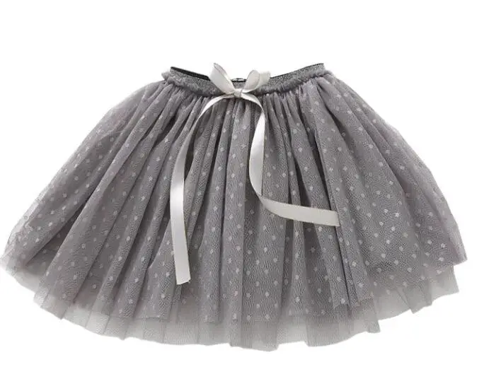 MIlANCEL/Коллекция года, юбка для девочек сетчатые детские юбки-пачки, стильная юбка-американка с бантом детская праздничная одежда милая танцевальная юбка для девочек - Цвет: grey as pic