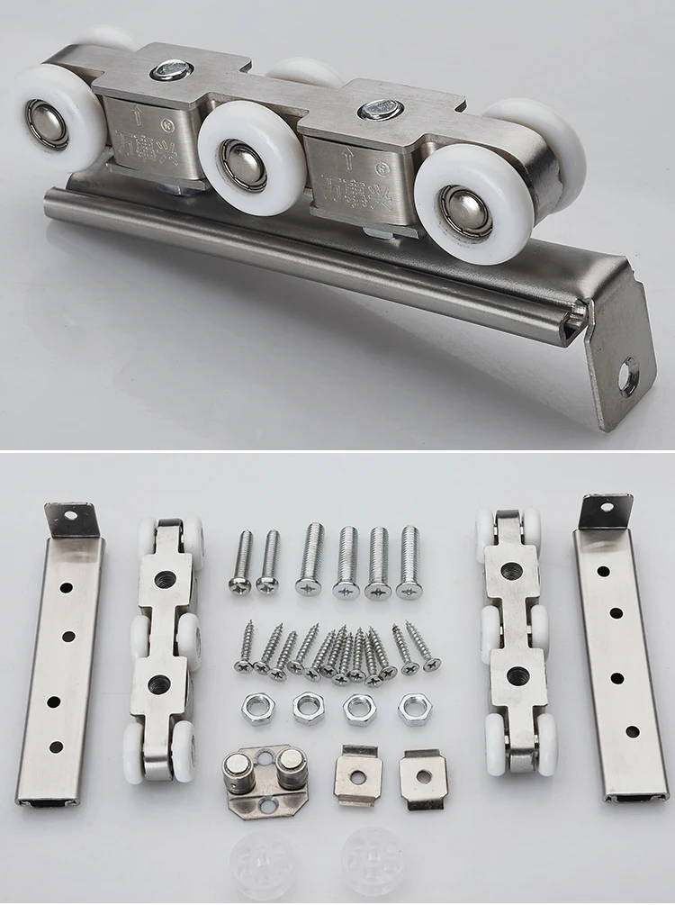 Нержавеющая сталь 304 кухонный Балконный дверной шкаф жесткий шкив раздвижной двери для бесшумных колес S круглый подвесной рельс дорожное колесо