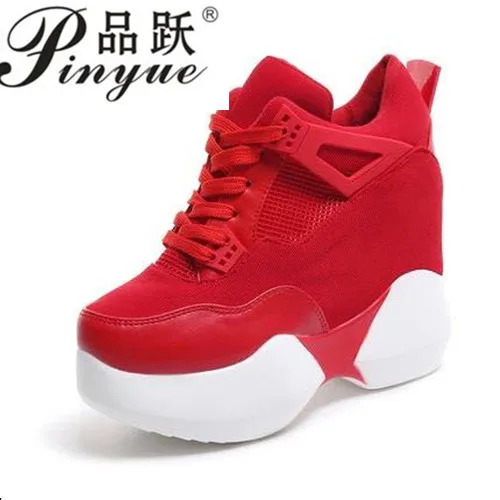 

2018 Fashion Casual Women Shoes Height Increasing Ladies Shoes Mesh Breathable Platform Shoes wedge Female Shoes white