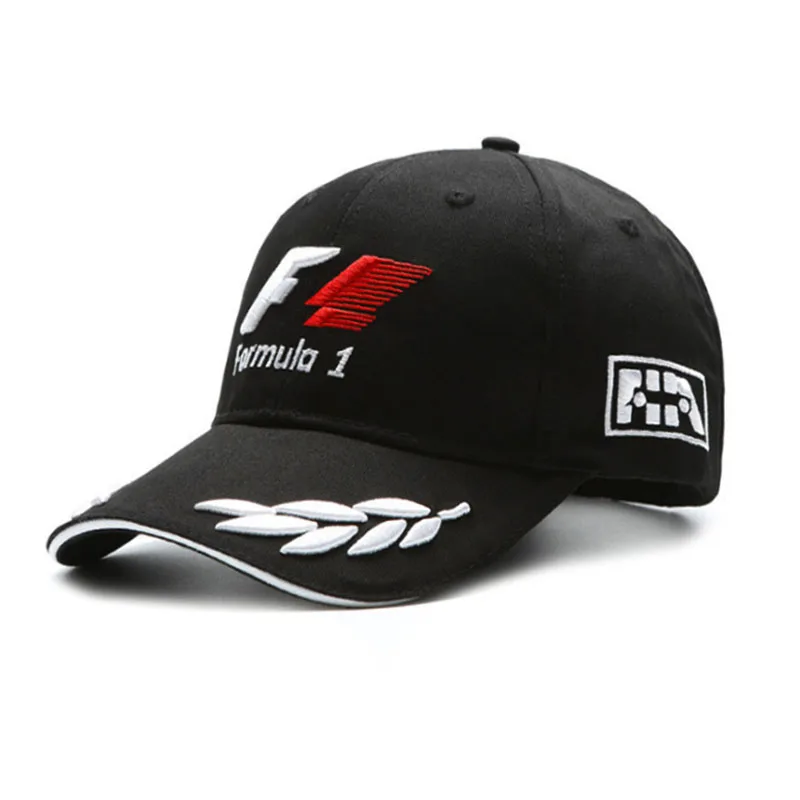

Unisex Baseball Caps Black F1 3D Embroidery Hats Motorcycle Racing Caps MOTO GP Outdoor adjustable Sports Sun Hat