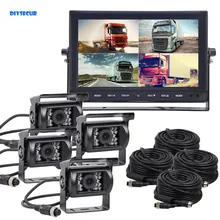 DIYSECUR 10 дюймов Сплит QUAD Автомобильный монитор+ 4 x камера заднего вида CCD водонепроницаемый для грузовика автобуса система видеонаблюдения