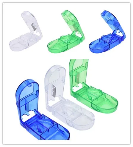 

Pill Cutter Box Portable Convenient Drug Box Tablet Cutter Splitter Medicine Pill Holder Pill Cutter box 3Colors 9X3.5X2.5cm