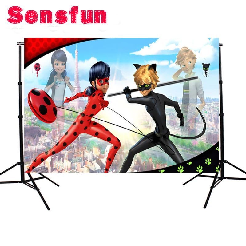 

Cartoon Scenic Viny Custom Photography Background Digital ladybug theme Photography Backdrops 7x5ft