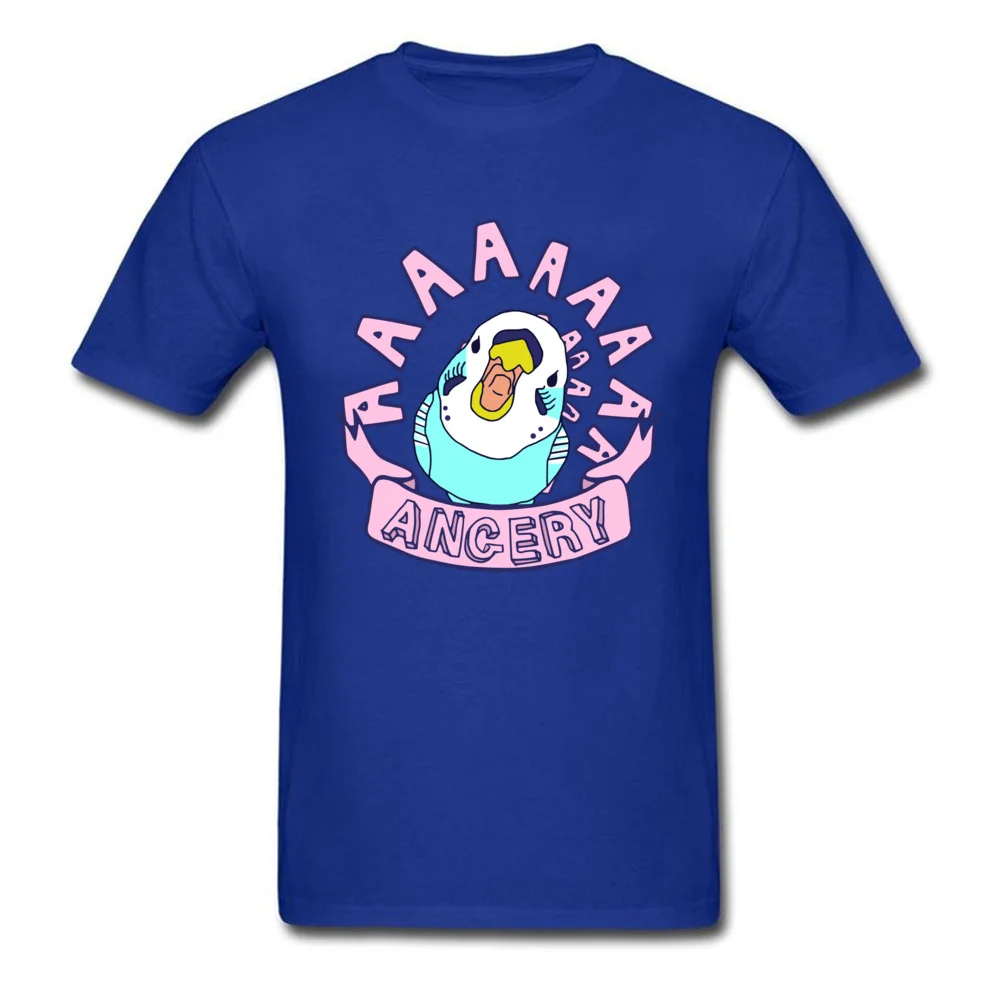 Tops T Shirt angery budgie VALENTINE DAY Short Sleeve Pure Cotton Round Collar Boy Tshirts Simple Style T Shirt Hip Hop angery budgie blue