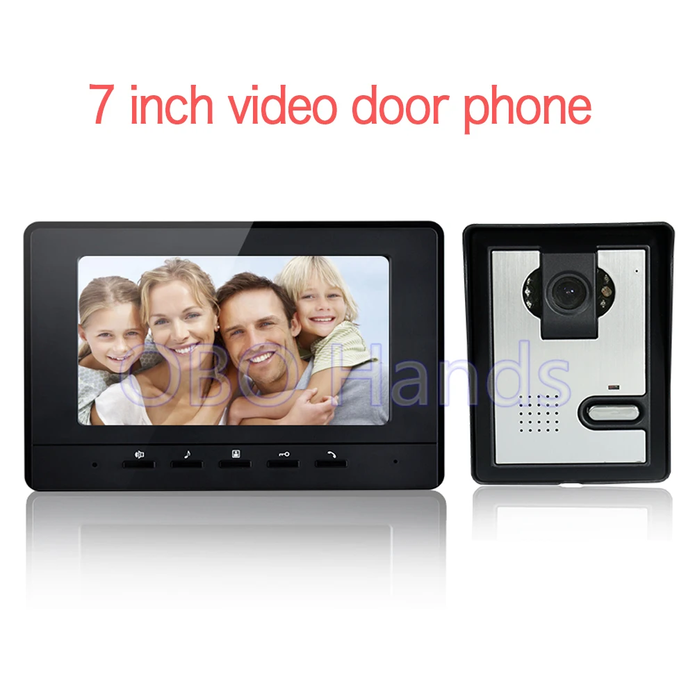 

Free Shipping 7" LCD monitor speakerphone intercom system color video door phone doorbell for door access control system