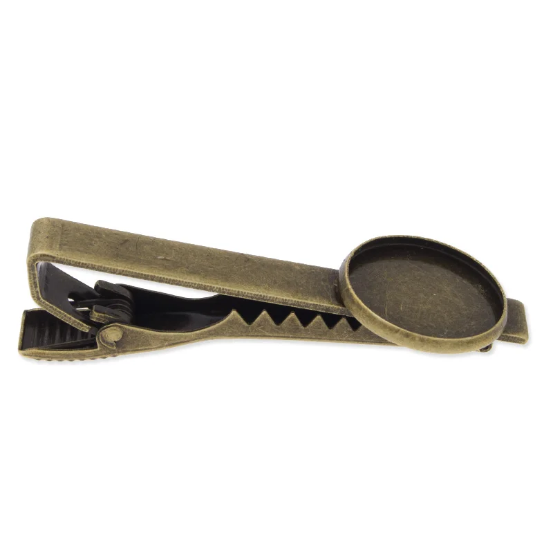 Fashion 16mm Round Bar Brass Tie Clip Blanks DIY Antique Bronze Tie Clips for Jewelry Making