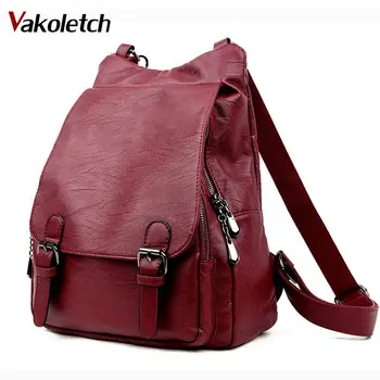 

High Quality Lady Bag College School Bag Backpack Girl Mochila Women Backpacks Leather Female Travel Shoulder Bag Backpack KL360