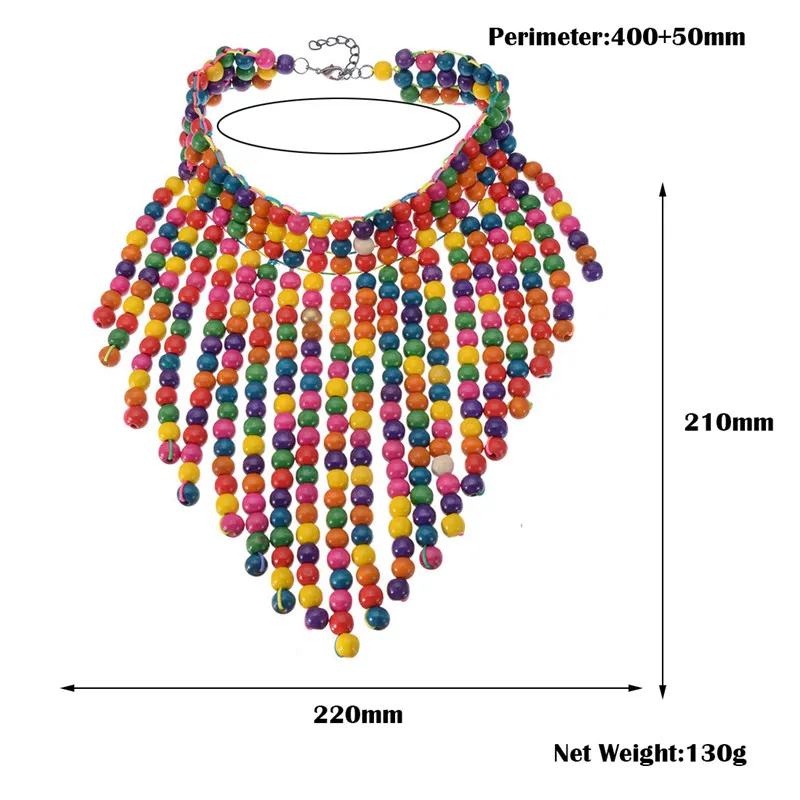 12 цветов, Винтажное колье с этническими бусинами и кисточками, богемное длинное массивное ожерелье, s& подвески, ювелирные изделия, женское ожерелье, чокдер