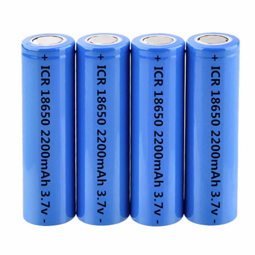 4pcs 3.7V 18650 Lithium Battery 2200mah Large Capacity Rechargeable