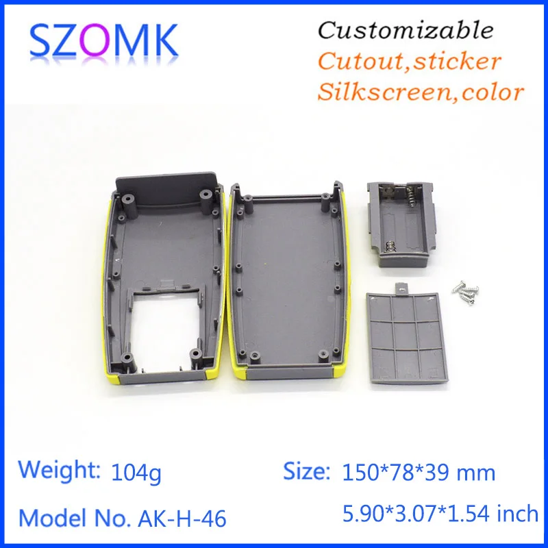 

10 pcs a lot szomk 2x AA battery electronics enclosure abs mateial plastic project control box 150*78*39mm
