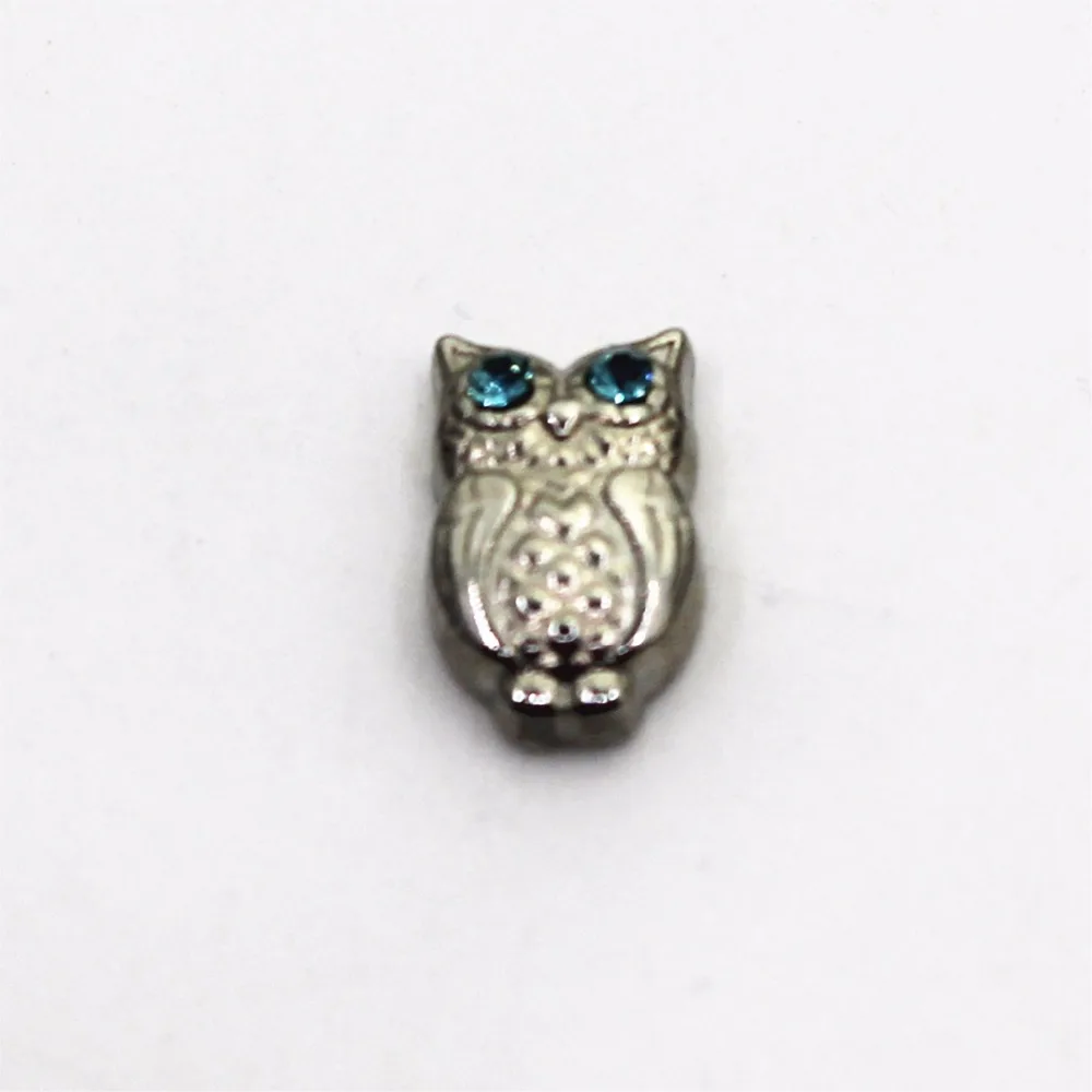 

New Arrive 30pcs/lot Blue Eyes Owl Floating Charms Living Glass Memory Floating Lockets Pendants Charms DIY Jewelry Charm