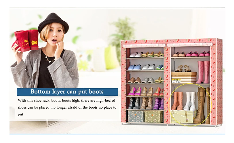 Ботинки шкафчик для обуви ткань большой емкости хранения более 20 обуви Полки прочный обуви стойки С Пылезащитным покрытием для экономии пространства
