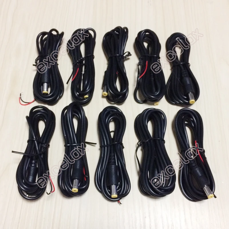 150cm 5.5x2.1mm DC12V Power Supply Cable Male Jack Plug Connector CCTV Security Camera 1.5m 12V DC Power Lead Pigtail 50PCS/Lot