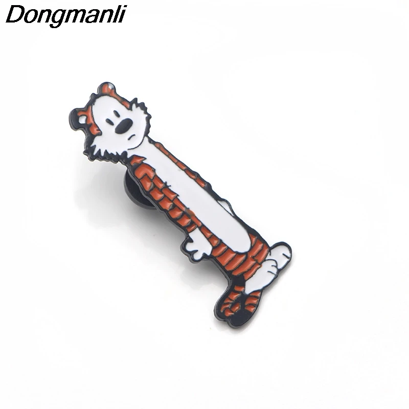 P3680 Dongmanli Hobbes Tigger милые металлические эмалированные булавки и броши для нагрудных штифтов рюкзак сумки значок крутые подарки