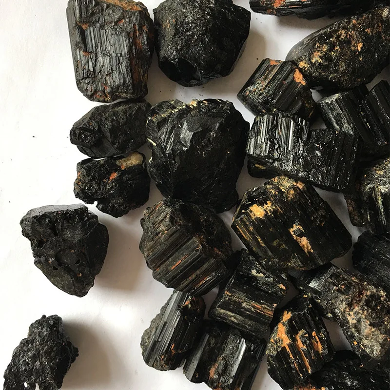 50 г натуральный кристалл грубый камень турмалин руды Турмалин черный турмалин камень - Цвет: Черный