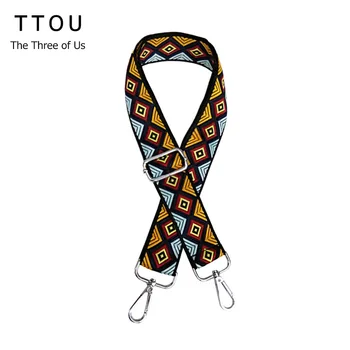 

TTOU Handbags Strap National Plaid Design Polyester Shoulder Bag Straps New Fashion Easy Matching Shoulder Straps