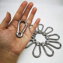 10 шт. 60 мм M6 серебро 304 карабин из нержавеющей стали Весна Кемпинг Альпинизм безопасный замок крюк ушко ссылка