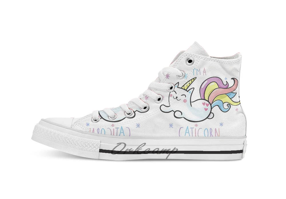 I'M A CATICORN/Новинка дизайнерская Повседневная парусиновая обувь на заказ Прямая