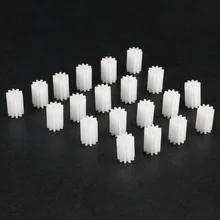 Uxcell 20 sztuk/partia 102/182A 10/18 zęby plastikowe Mini wał biegów 2mm średnica otworu DIY samochodów Robot...