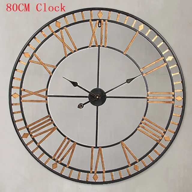 80CM Large Wall Clock Saat Reloj Clock Duvar Saati Roman numerals