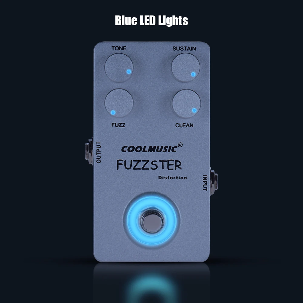 COOLMUSIC Fuzzster искажающая педаль для гитары басов электрических гитар алюминиевый