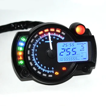 

Universal 7 color display Motorcycle Digital Speedometer LCD Gauge Speedometer Tachometer Odometer Instrument Adjustable r25