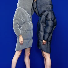 Г. Новинка; женская зимняя обувь; супер-любовь! Большой размер 3D Сетка Супер большой свободный уникальный и персонализированный Повседневный пуховик