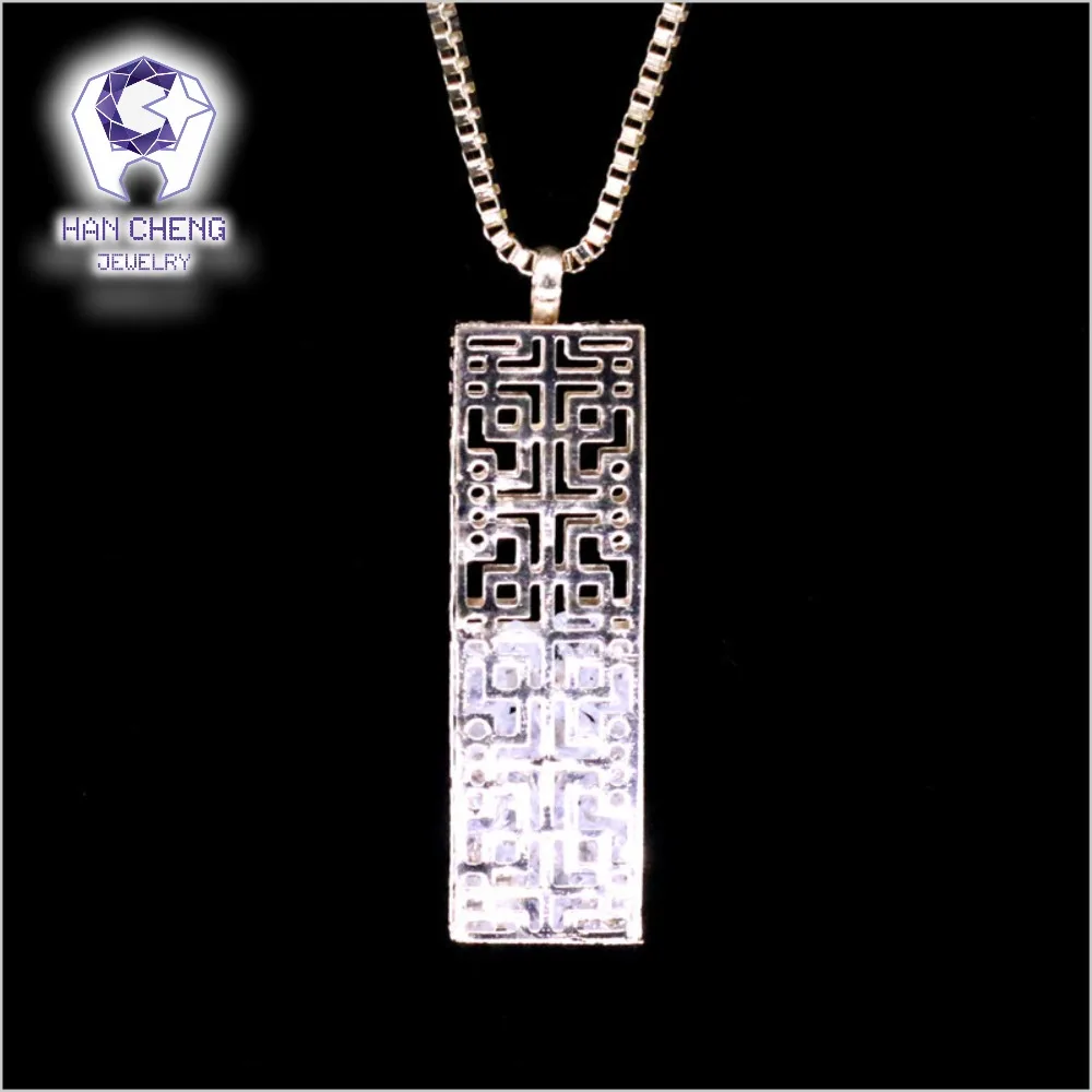 Fashion Cuboid Hollow Vintage Cage Fill Rhinestone Statement Necklace Women Long Plated Gold Chain Necklaces &amp Pendants Jewelry |
