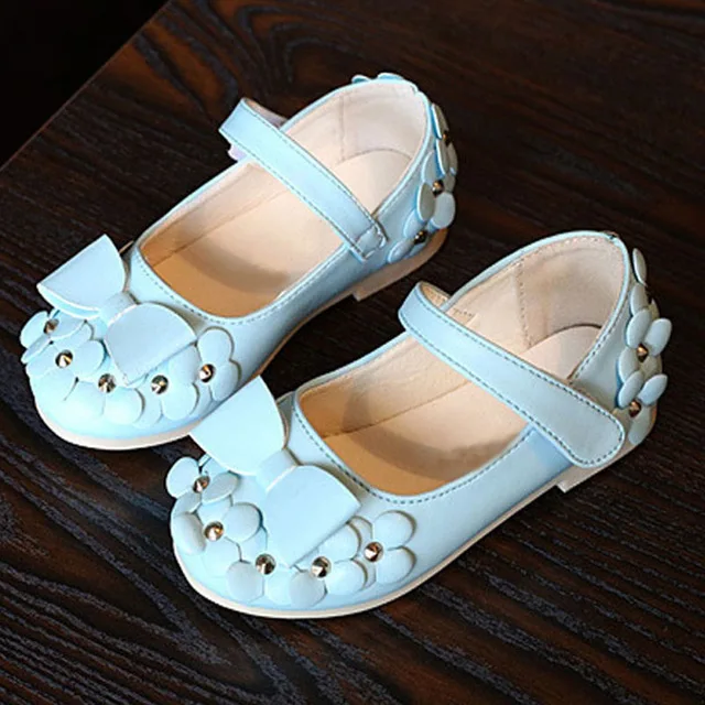 2018 Cute Girls Leather Shoes Fashion lace bow Children Shoes Party