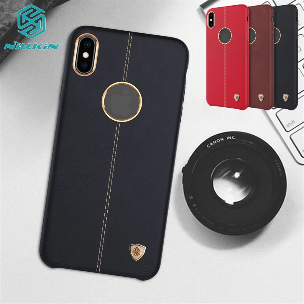 Оригинальный чехол Nillkin Englon для iPhone XS XR Max винтажные роскошные кожаные чехлы