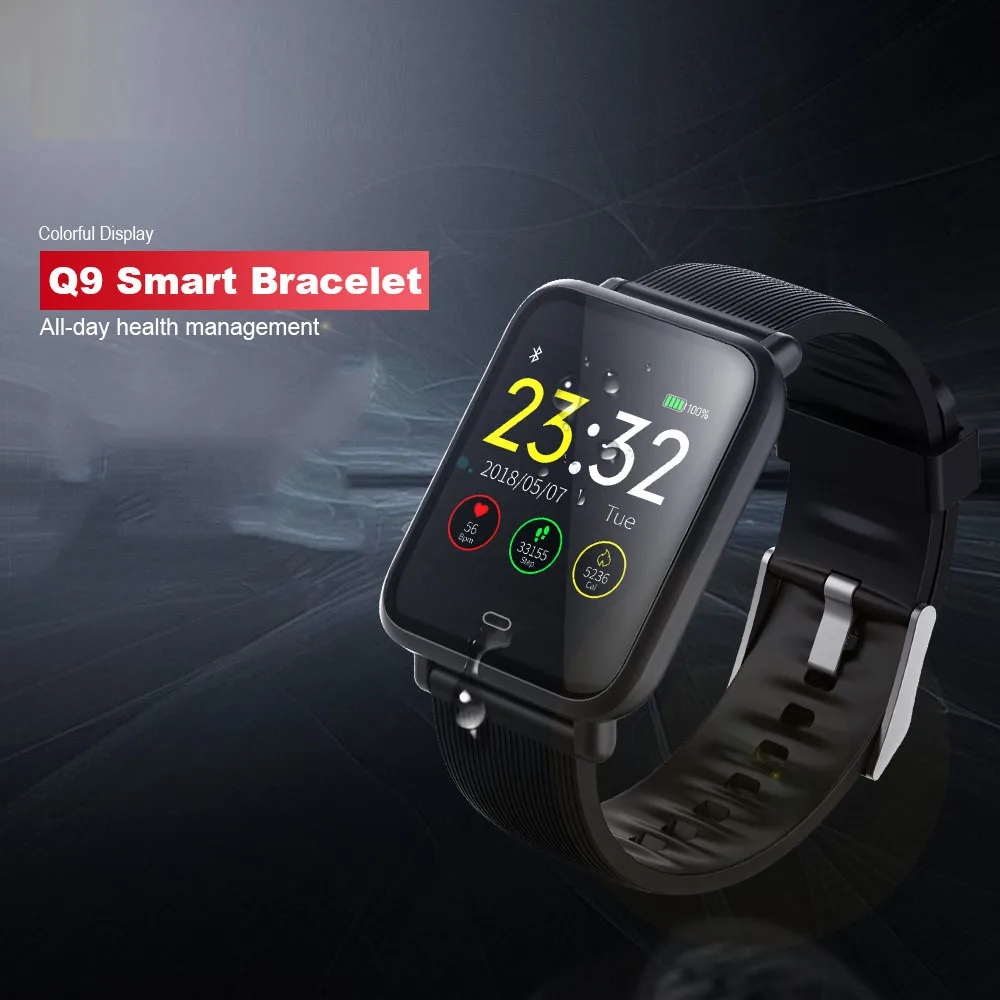 

Q9 Blood Pressure Heart Rate Monitor Smart Watch IP67 Waterproof Sport Fitness Trakcer Watch Men Women Smartwatch