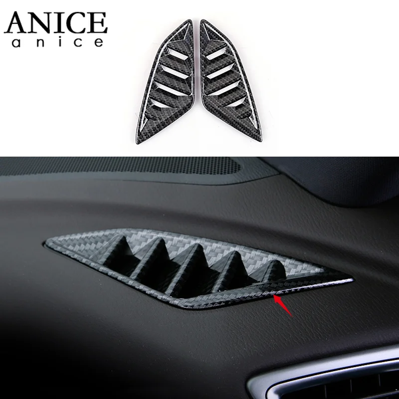 

2PC Carbon fiber color ABS AC Air Conditioning Dashboard Vent Cover Trim fit for Mazda3 AXELA 2014-2018 water transfer printing