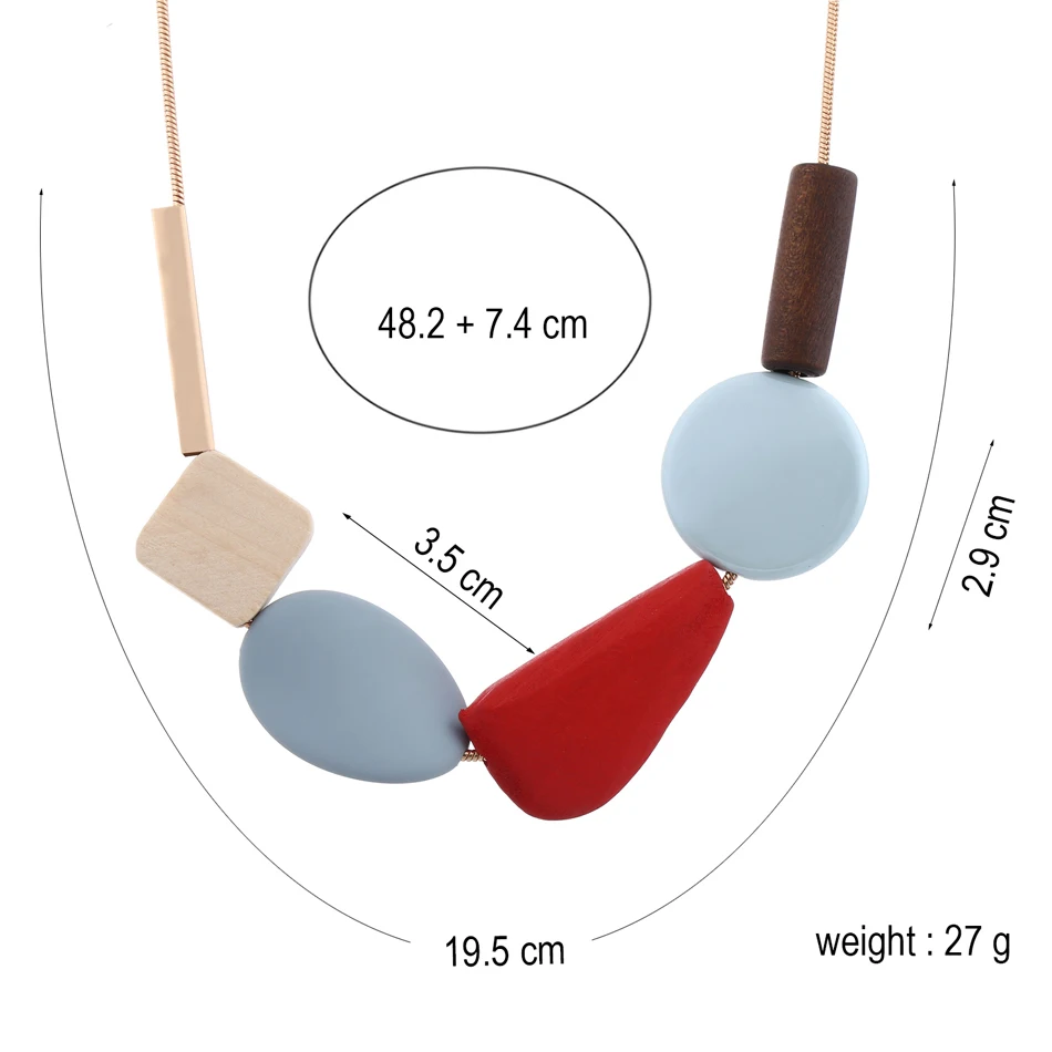 Разноцветные Бусины из смолы массивное ожерелье женские разноцветные деревянные ожерелья и подвески для женщин Новое поступление модные ювелирные изделия MX029