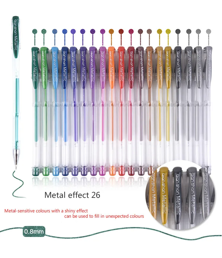 200 гелевая цветная ручка набор 100 ручек с 100 заправками для взрослых раскрасок блестящая металлическая ручка для рисования Маркер подарок