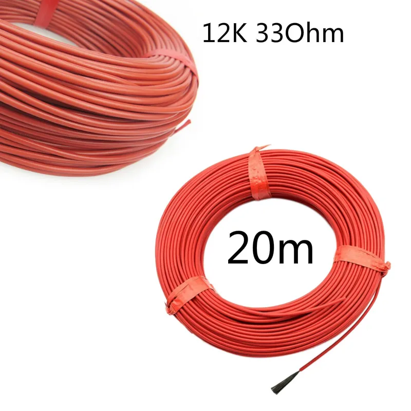 

20m Infrared Heating Cable 12K Carbon Warm Floor Cable Carbon Fiber Heating Wire Electric Hotline For Warm Floor/green House