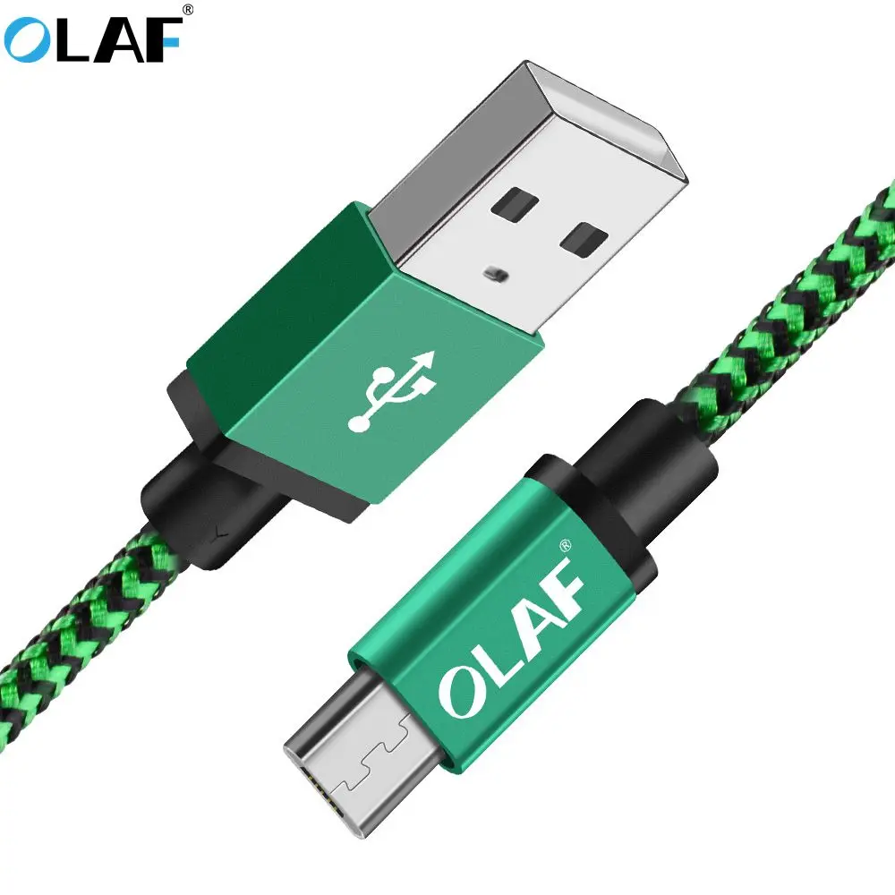 Олаф Micro USB кабель 2 м 3 м нейлоновый плетеный кабель для быстрой зарядки и передачи данных для samsung huawei Xiaomi Android Microusb телефонный кабель